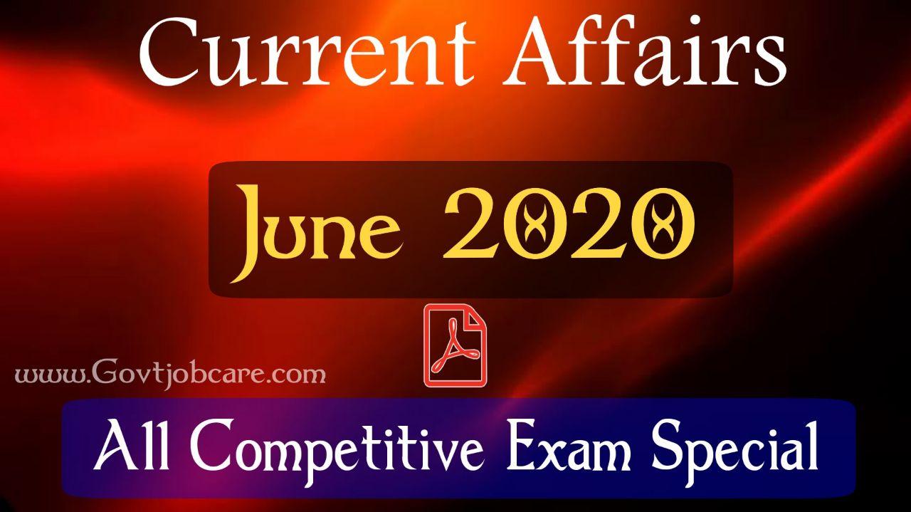 Current Affairs June 2020 Pdf