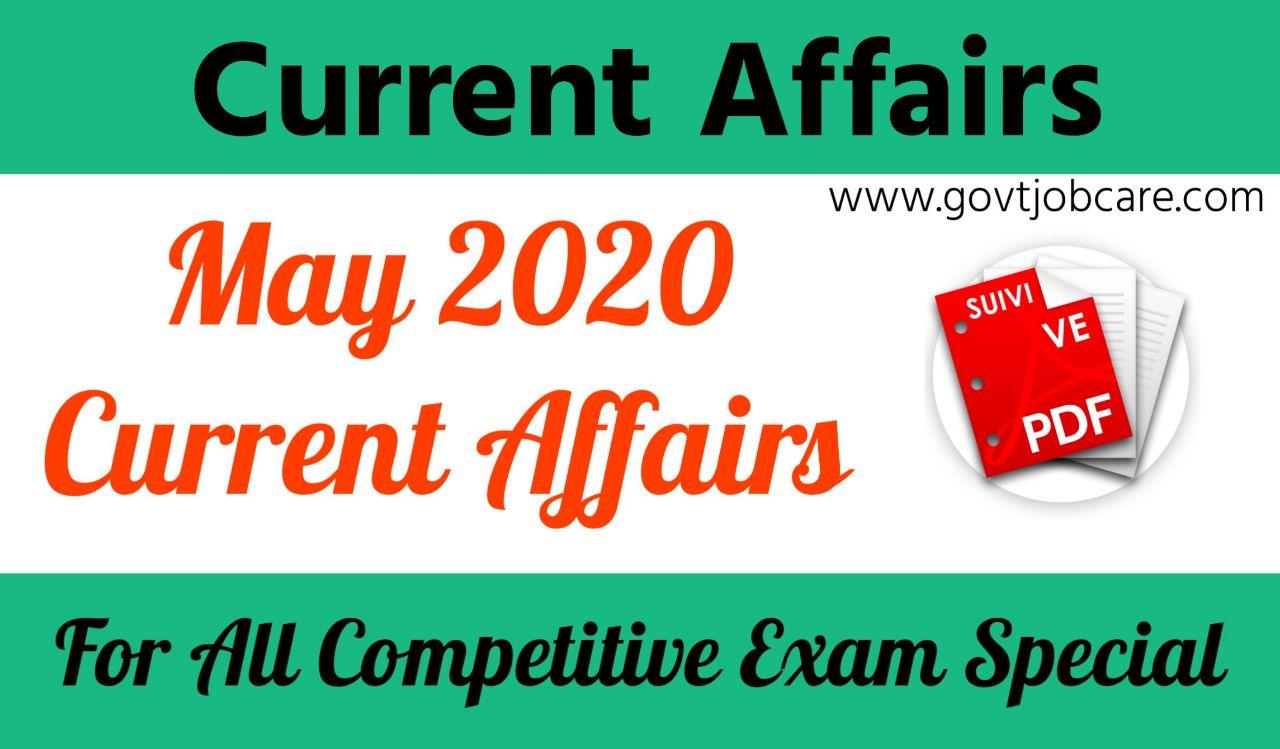 Current Affairs May 2020 Pdf