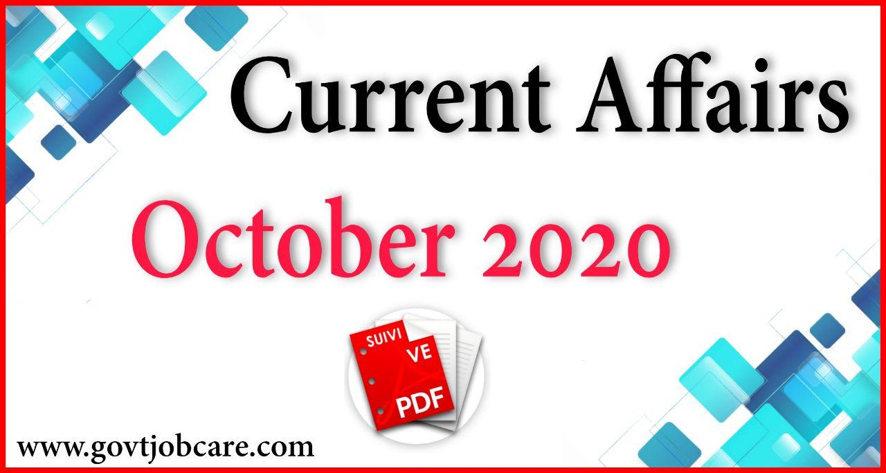 Current Affairs October 2020 Pdf