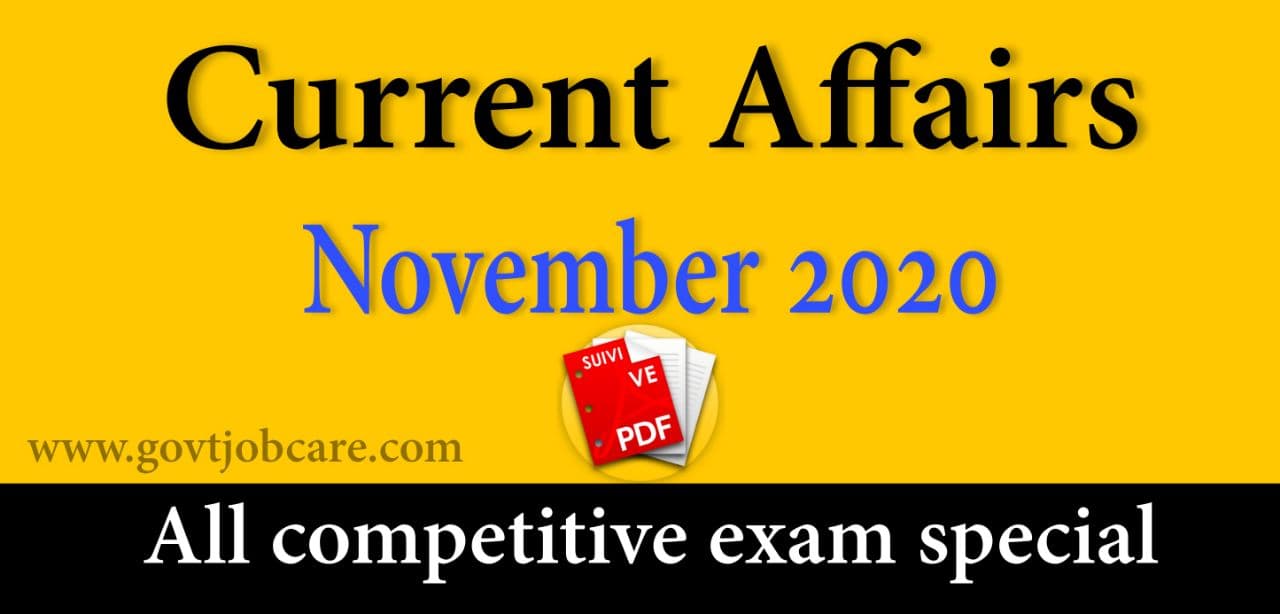 Current Affairs November 2020 Pdf