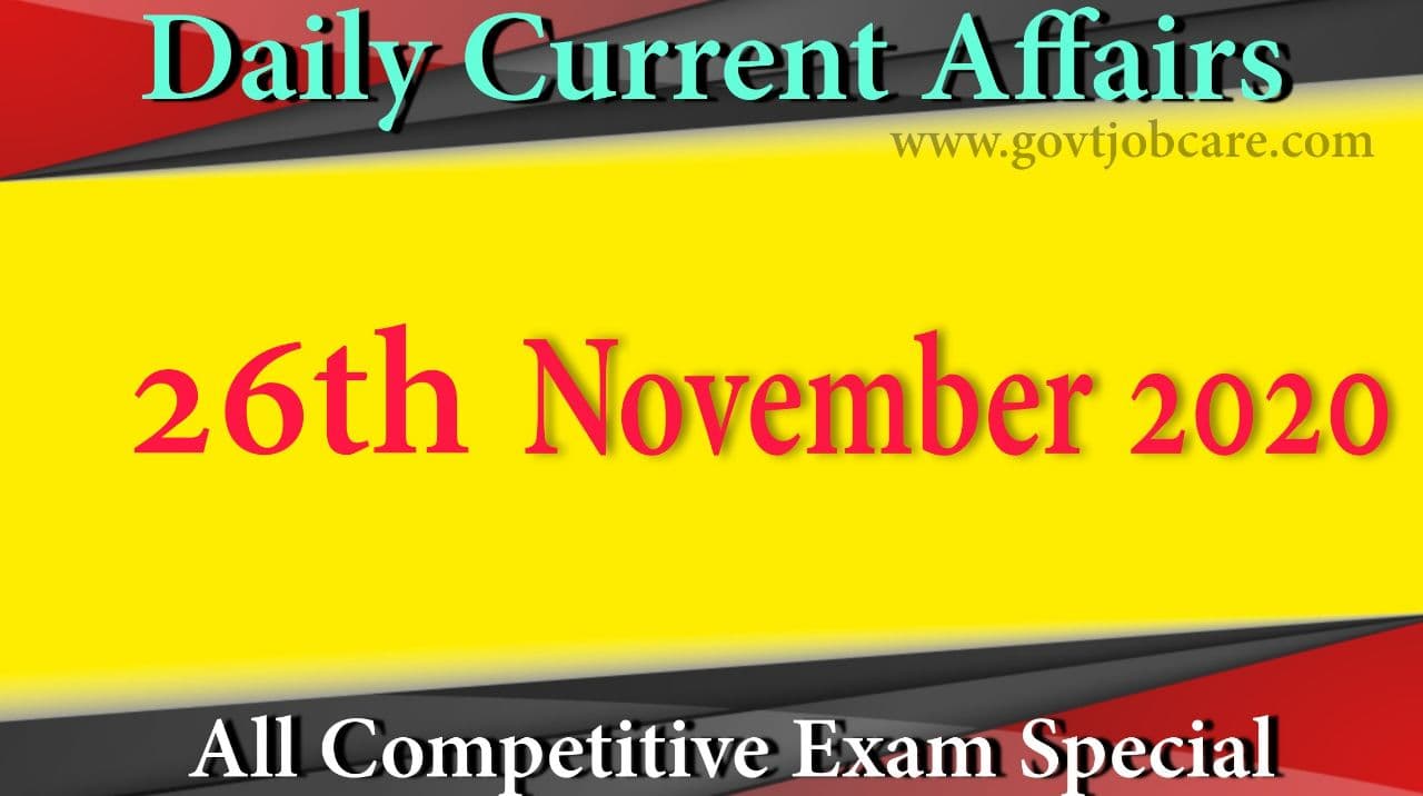 Current Affairs 26th November 2020