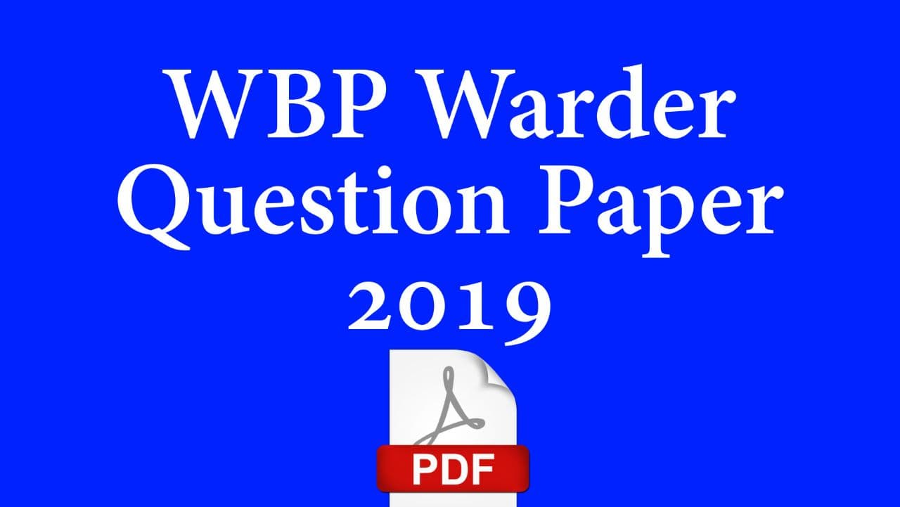 WBP Warder Question Paper 2019