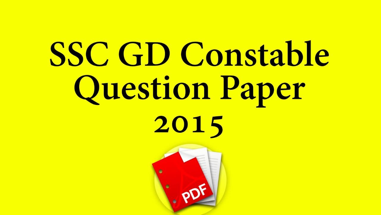 SSC GD Constable Question Paper 2015