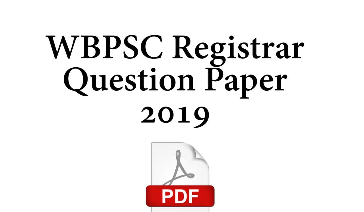 WBPSC Registrar Question Paper