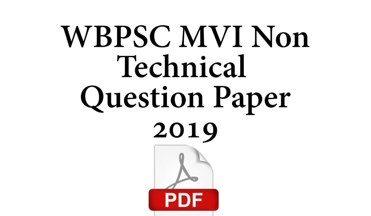 MVI Non Technical Question Paper 2019