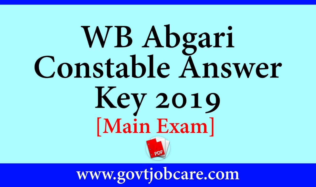 WB Excise Constable Main Answer Key 2019 PDF